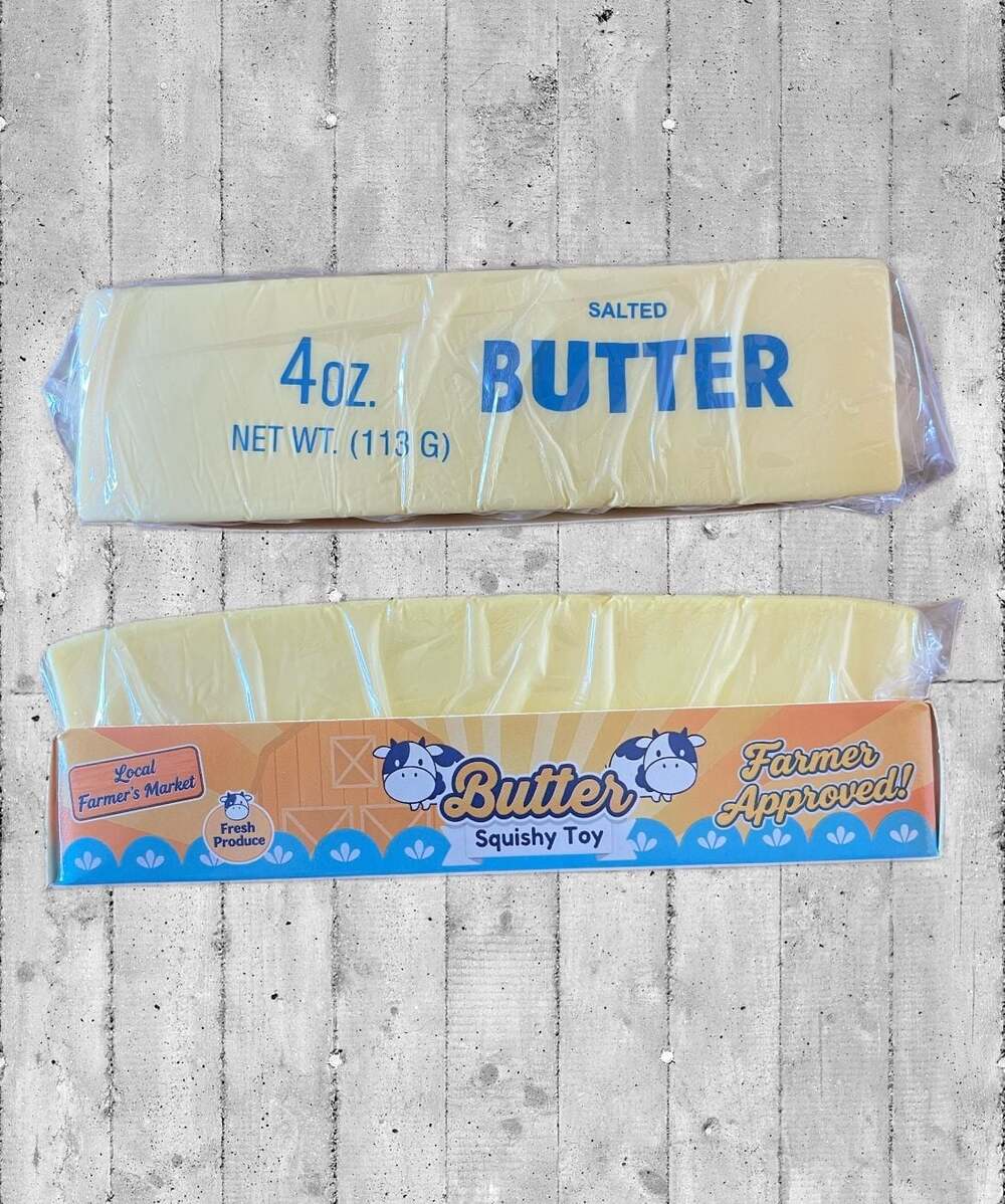 Top Trenz Local Farmer's Market Butter Squishy Toy 4oz Salted Butter